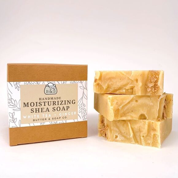 🌿Natural Ginger Shea Soaps White Tea Ginger (pack of 3) - Picture 1 of 6